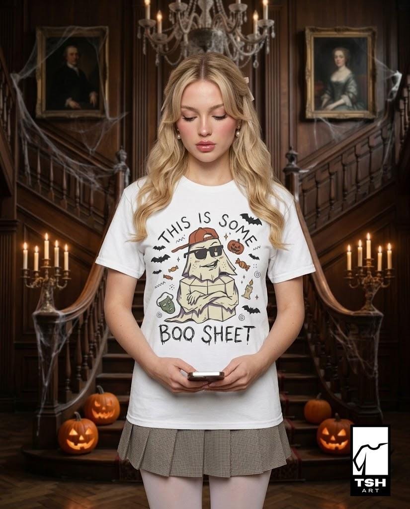 Halloween Funny Ghost Shirt | Funny Boo Sheet Tee | Cool Ghost T Shirt | Sassy Spooky Quote Tee | Vintage Sassy Ghost Tee | Unisex Gift