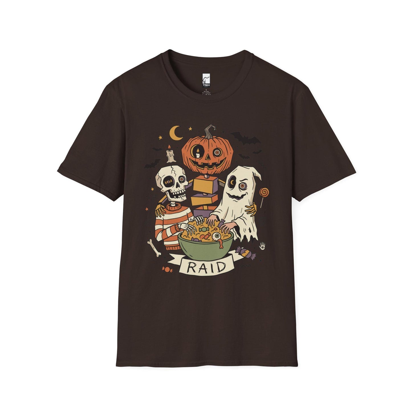 Vintage Halloween Shirt | Skeleton Ghost T Shirt | Spooky Candy Bowl Tee | Pumpkin Trick Or Treat Tee | Retro Spooky Tee | Unisex Gift