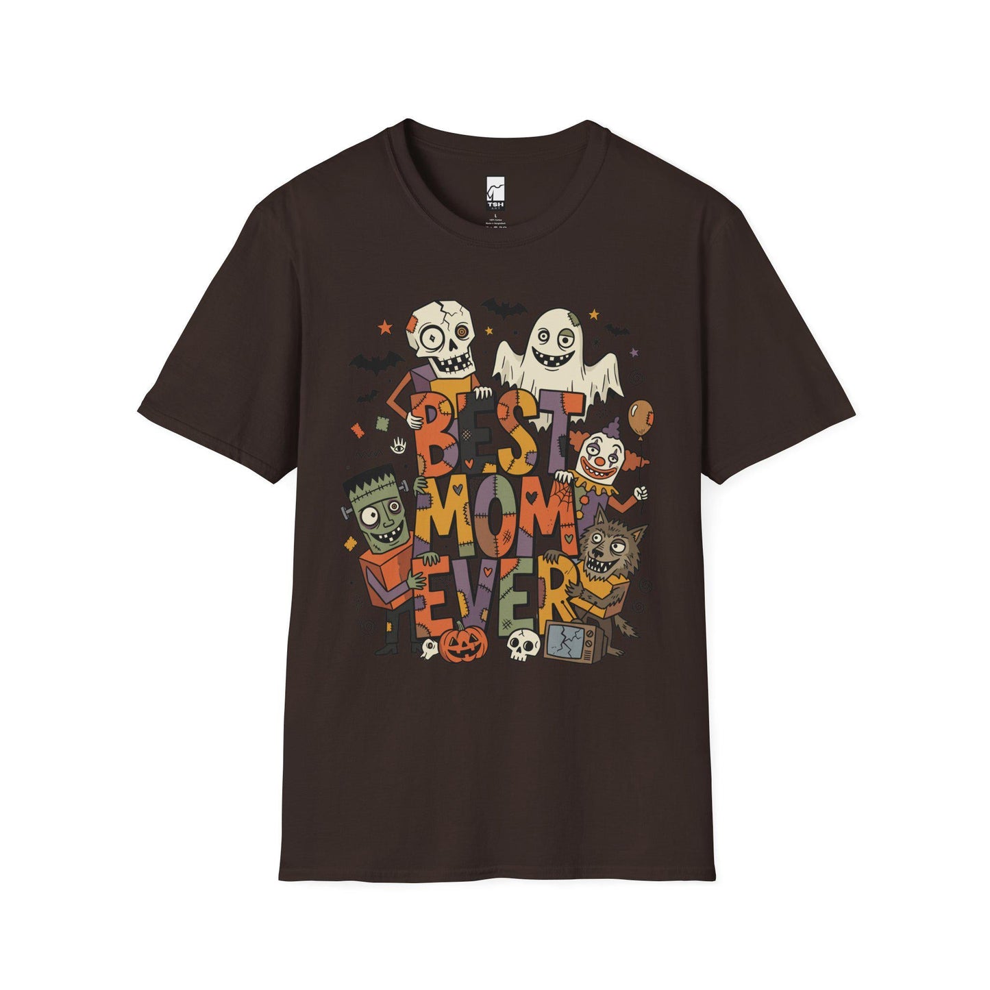 Best Mom Ever Halloween Shirt | Spooky Mama T Shirt | Cute Monster Graphic Tee | Horror Mom Fall Top | Retro Spooky Clothes | Unisex Gift