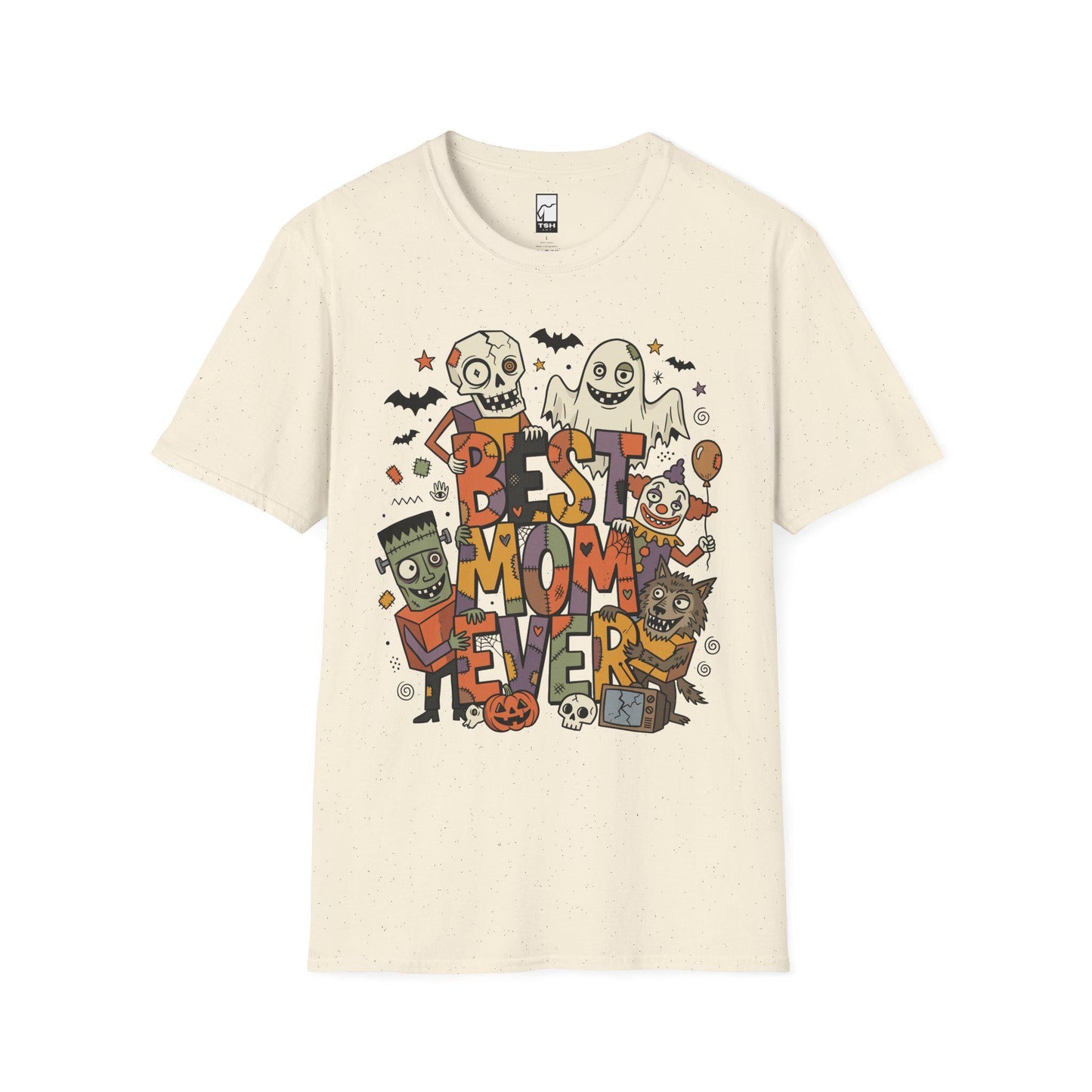 Best Mom Ever Halloween Shirt | Spooky Mama T Shirt | Cute Monster Graphic Tee | Horror Mom Fall Top | Retro Spooky Clothes | Unisex Gift