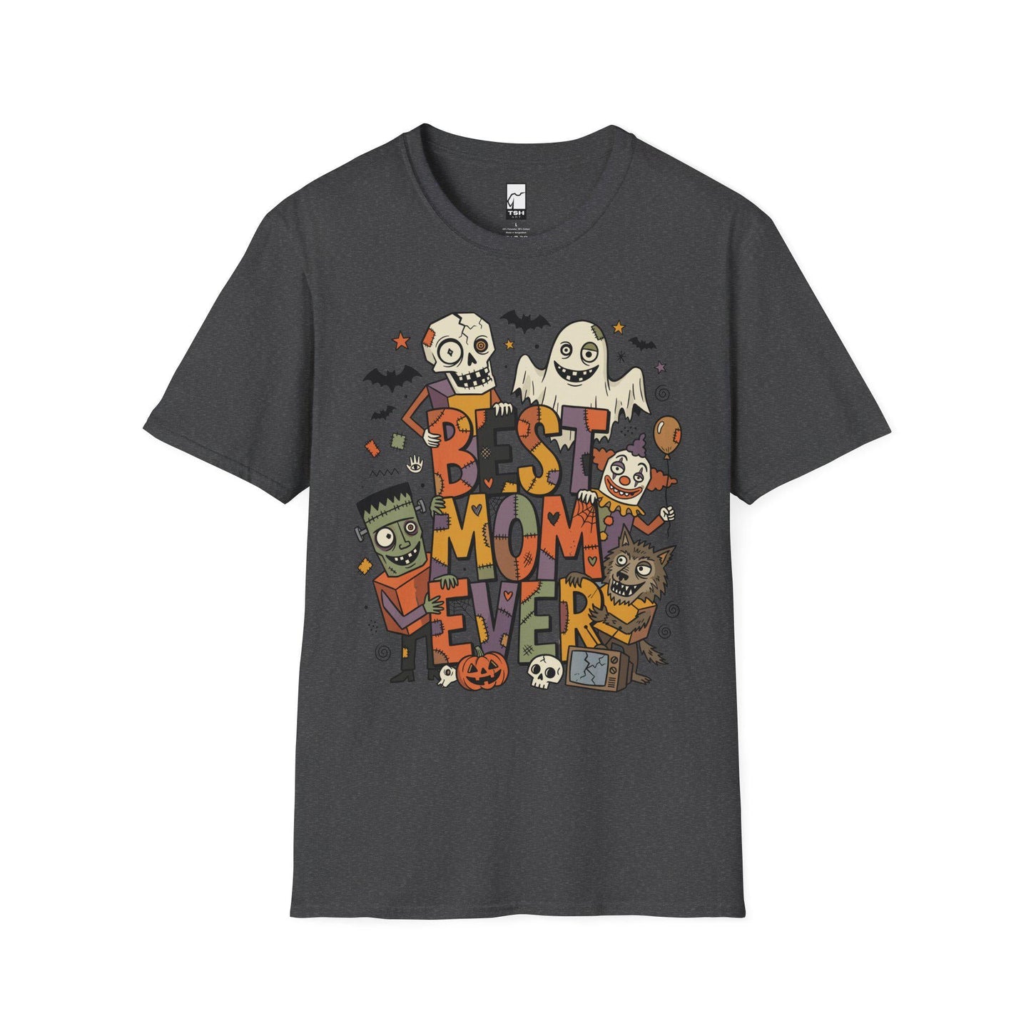 Best Mom Ever Halloween Shirt | Spooky Mama T Shirt | Cute Monster Graphic Tee | Horror Mom Fall Top | Retro Spooky Clothes | Unisex Gift