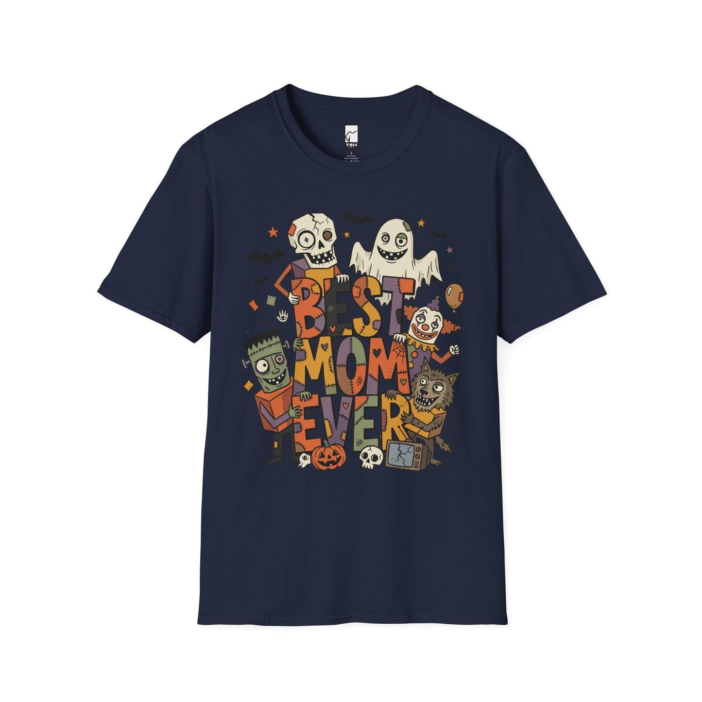 Best Mom Ever Halloween Shirt | Spooky Mama T Shirt | Cute Monster Graphic Tee | Horror Mom Fall Top | Retro Spooky Clothes | Unisex Gift