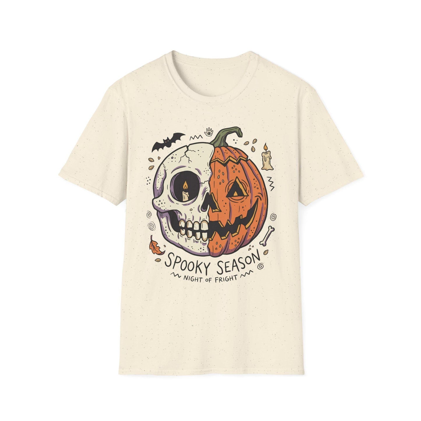 Spooky Season Halloween Shirt | Skull Pumpkin T Shirt | Retro Horror Graphic Tee | Creepy Fall Outfit | Gothic Autumn Wear | Unisex Gift
