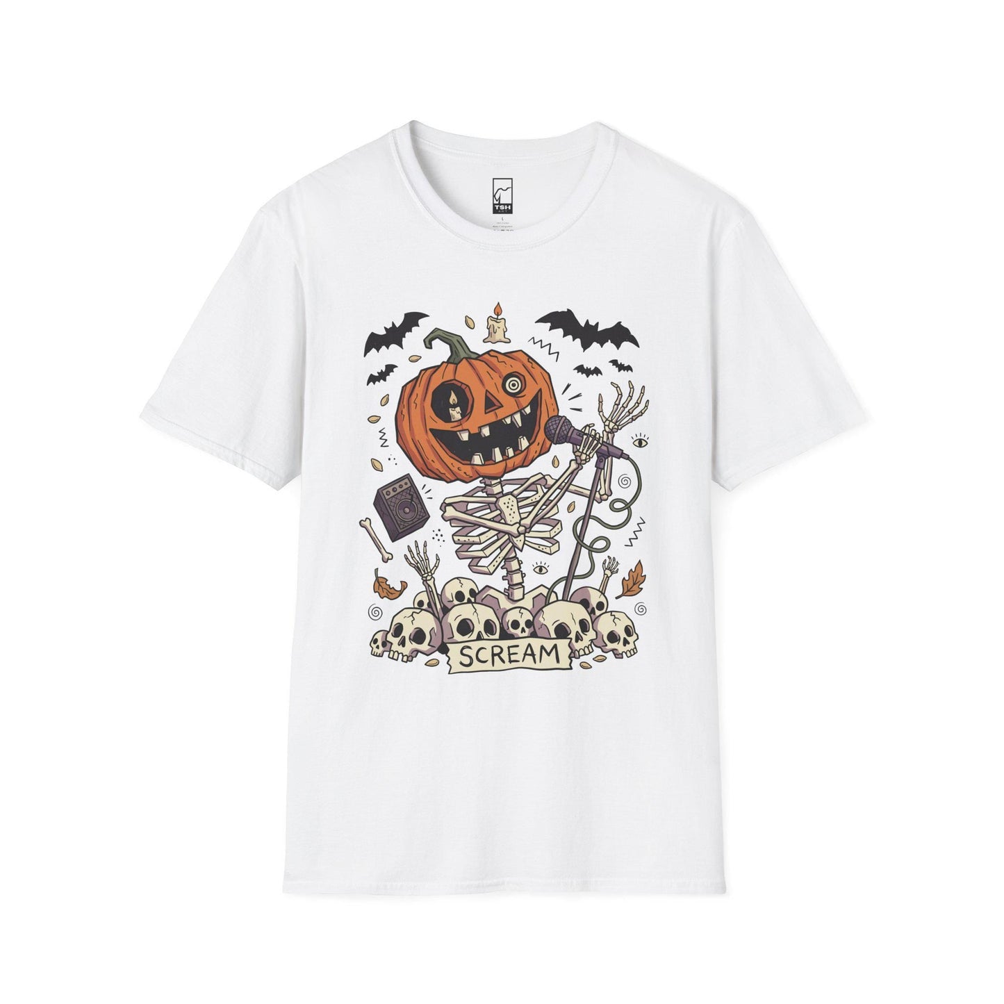 Jack-O'-Lantern Skeleton Halloween T-Shirt | Pumpkin Horror Tee