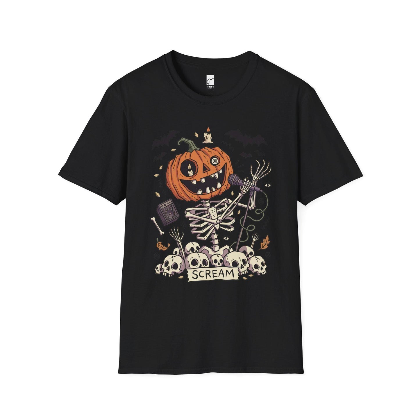 Jack-O'-Lantern Skeleton Halloween T-Shirt | Pumpkin Horror Tee