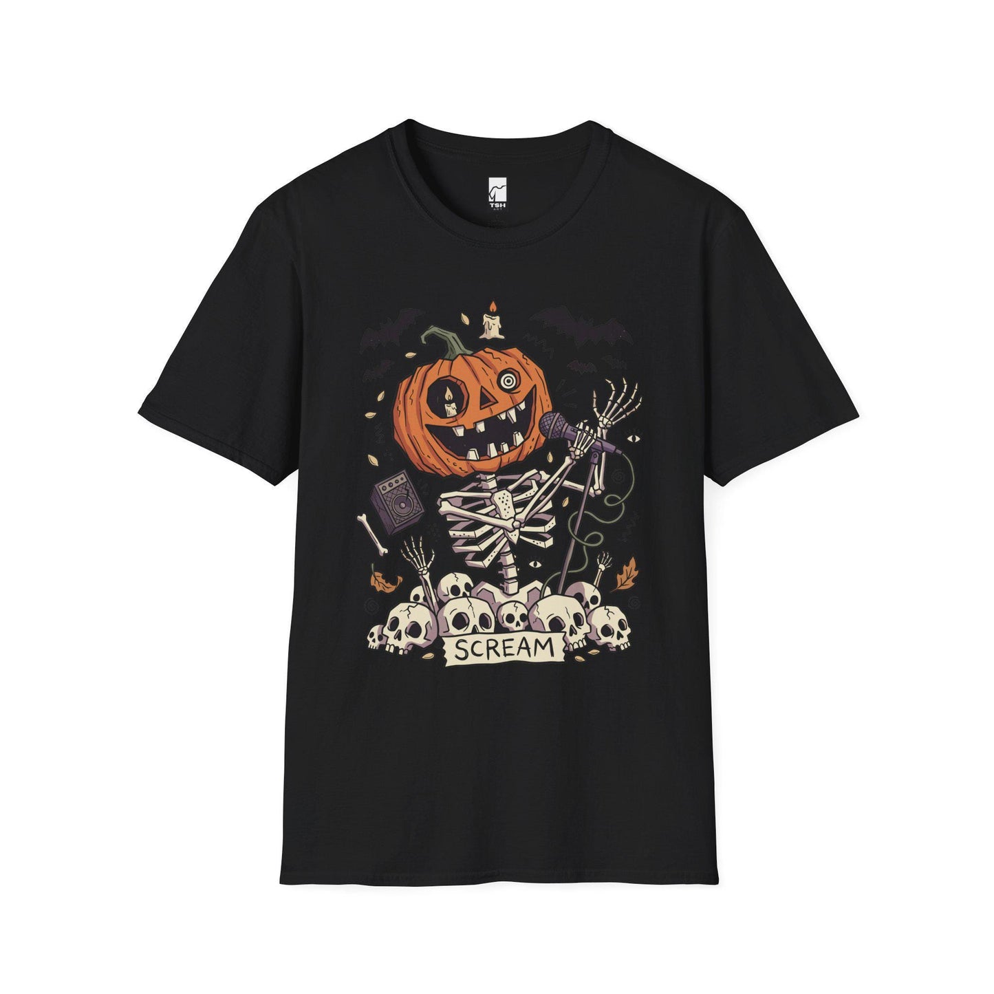 Jack-O'-Lantern Skeleton Halloween T-Shirt | Pumpkin Horror Tee
