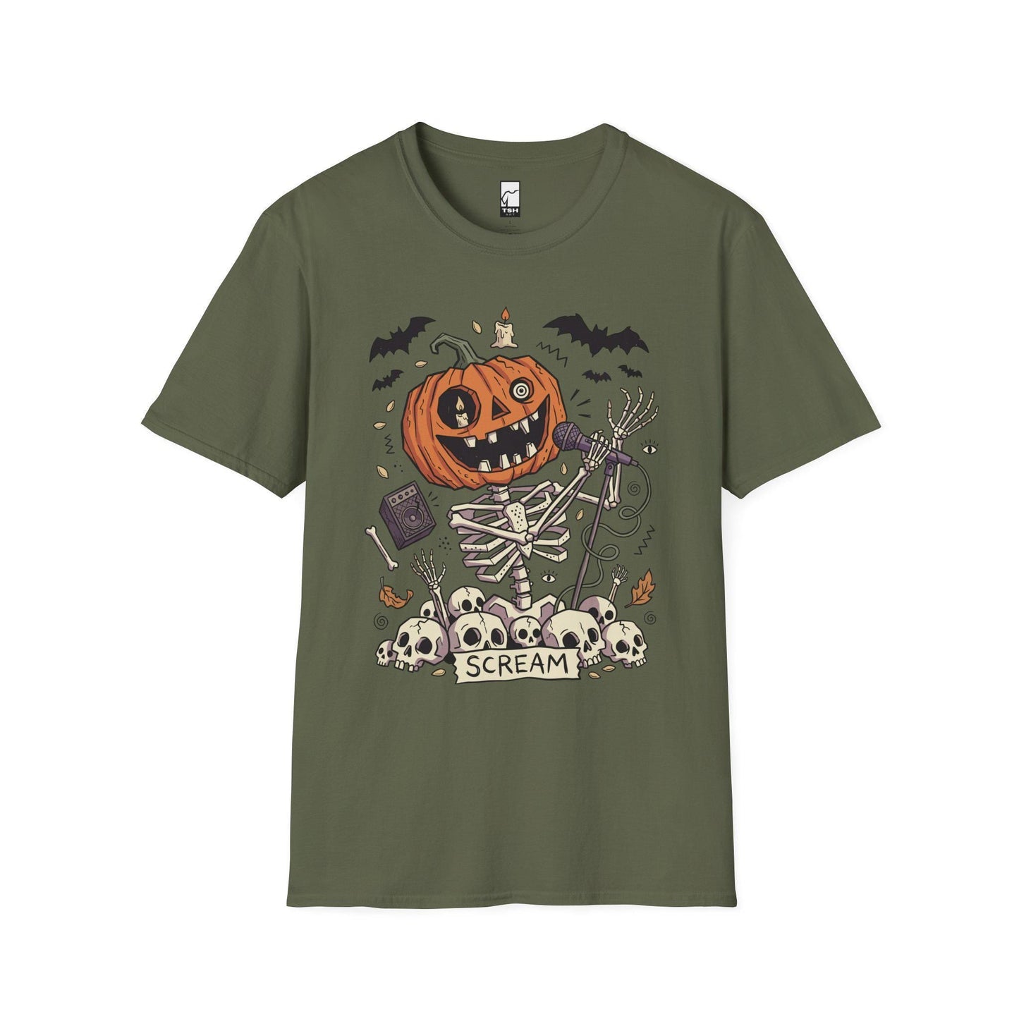 Jack-O'-Lantern Skeleton Halloween T-Shirt | Pumpkin Horror Tee