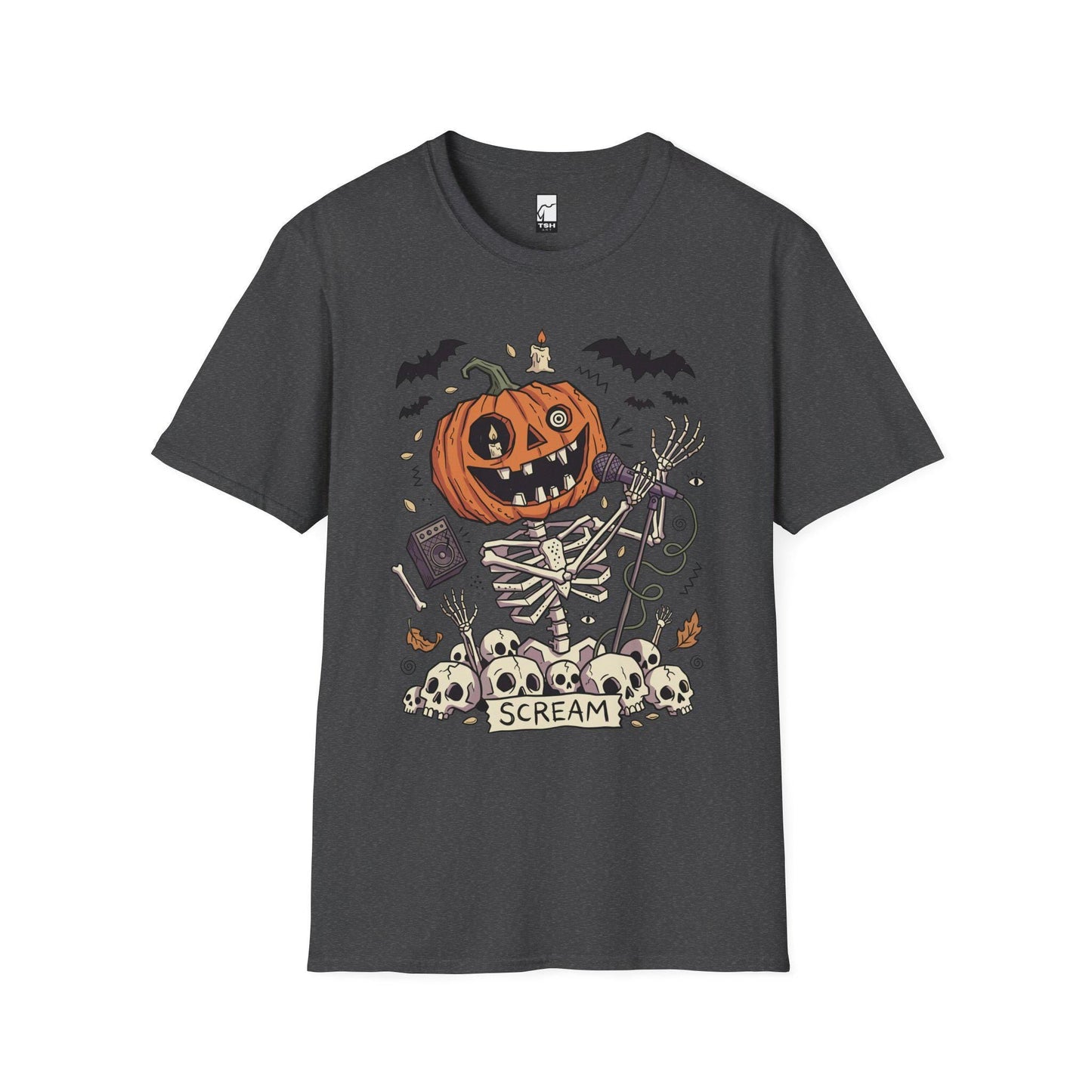Jack-O'-Lantern Skeleton Halloween T-Shirt | Pumpkin Horror Tee