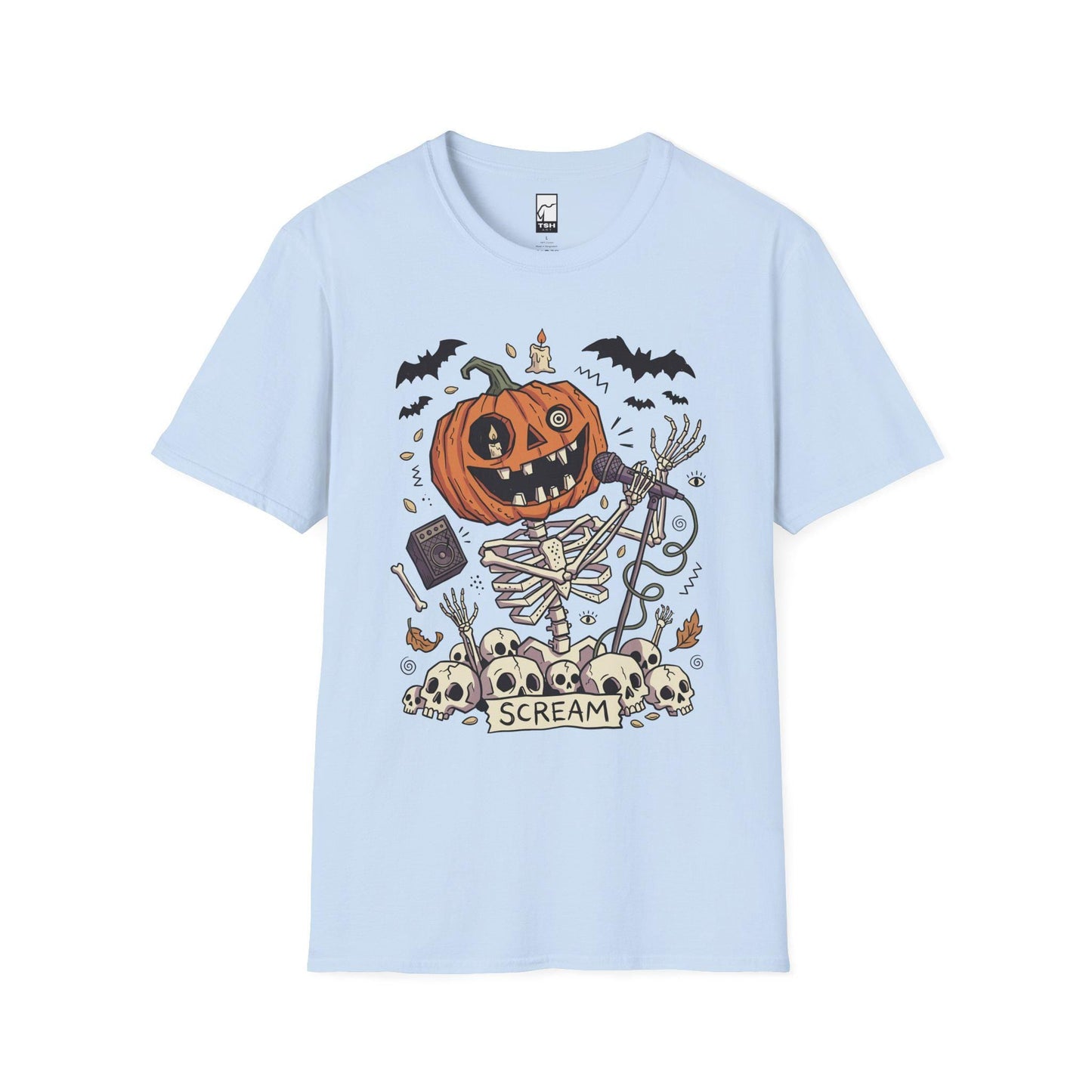 Jack-O'-Lantern Skeleton Halloween T-Shirt | Pumpkin Horror Tee