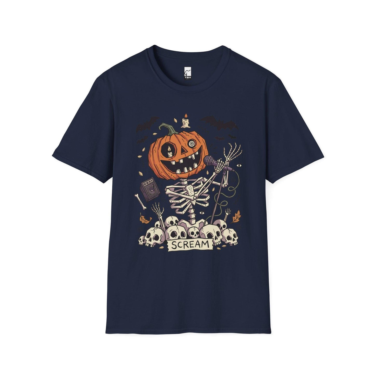 Jack-O'-Lantern Skeleton Halloween T-Shirt | Pumpkin Horror Tee