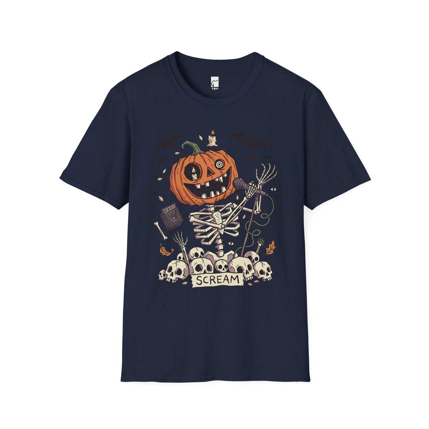 Jack-O'-Lantern Skeleton Halloween T-Shirt | Pumpkin Horror Tee