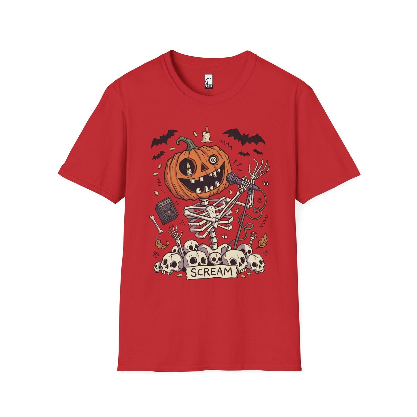 Jack-O'-Lantern Skeleton Halloween T-Shirt | Pumpkin Horror Tee